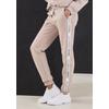 Sweathose FRENCH CONNECTION, Damen, Gr. 48/50, N-Gr, beige (sand), Sweatware, Obermaterial: 60% Baumwolle, 40% Polyester, unifarben mit Farbeinsatz, sportlich, bequem lang, Hosen, mit seitlichen Kontraststreifen und Logodruck