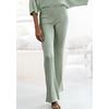 Strickhose FRENCH CONNECTION, Damen, Gr. 44/46, N-Gr, grün (mint meliert), Rippstrick, Obermaterial: 40% Viskose (LENZING ECOVERO), 30% Polyacryl, 30% Polyester, meliert, casual, bequem lang, Hosen, mit leichten ausgestellten Bein, Loungewear