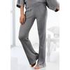 Strickhose FRENCH CONNECTION, Damen, Gr. 48/50, N-Gr, grau (dunkelgrau meliert), Rippstrick, Obermaterial: 40% Viskose (LENZING ECOVERO), 30% Polyacryl, 30% Polyester, meliert, casual, bequem lang, Hosen, mit leichten ausgestellten Bein, Loungewear