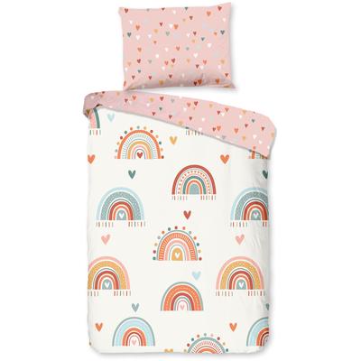 Babybettwäsche GOOD MORNING "Louie", rosa, B/L: 100cm x 135cm, , Renforcé, B/L: 60cm x 40cm, Renforcu00e9, Obermaterial: 100% Baumwolle, Bettwäsche, Baumwolle, Renforcé, Wendeoptik, Baby, Kind, Mädchen, Regenbogen, Rosa Image