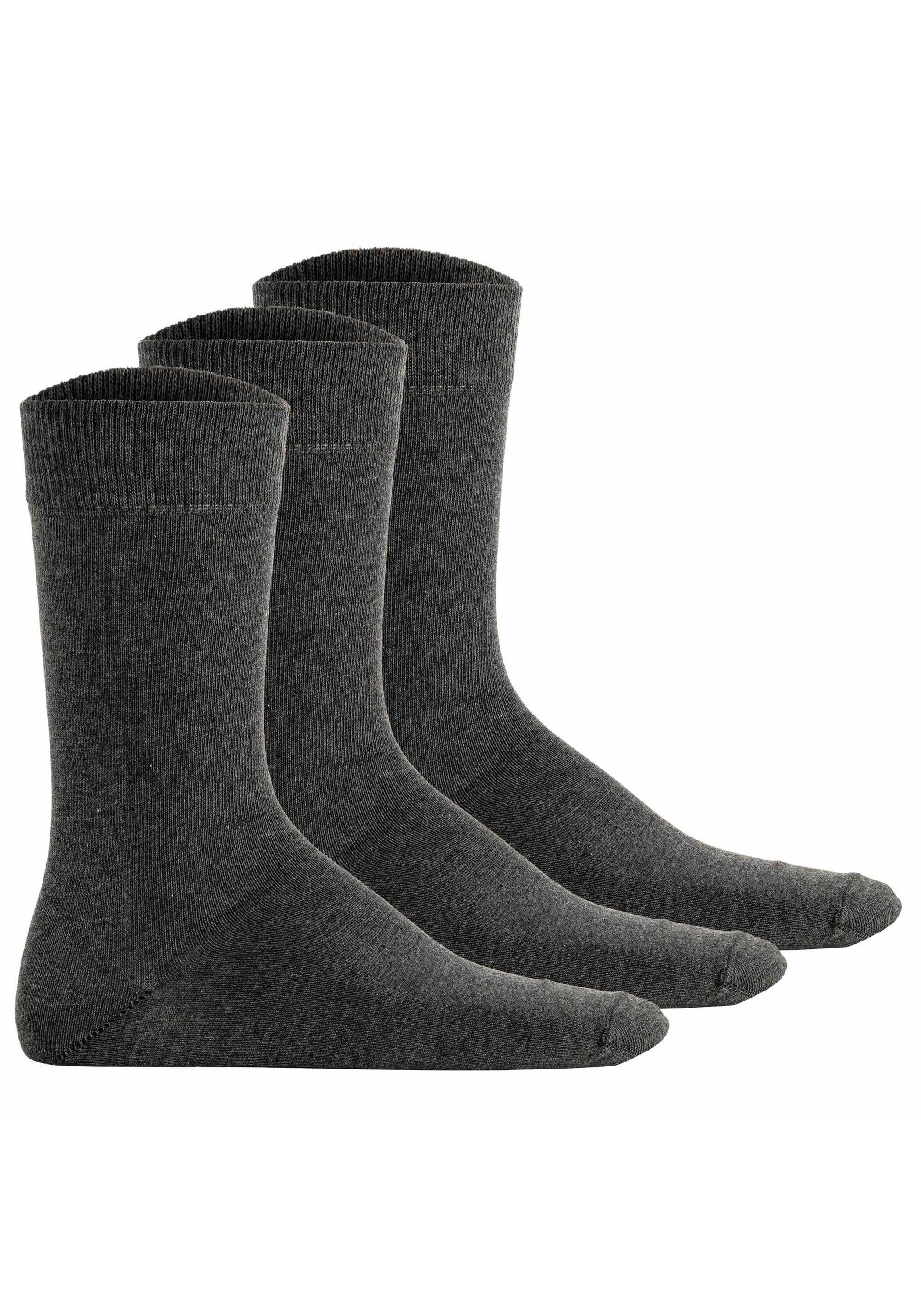 Kurzsocken HUDSON "Socken SIMPLY³ 3-PACK 3er Pack", Herren, Gr. 35-38, grau (grau meliert), Obermaterial: 80% Baumwolle CO. 18% Polyamid PA. 2% Elasthan EL., Socken