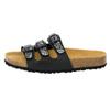 Pantolette LICO "Pantolette Bioline Flower", Gr. 38, schwarz, Synthetik, Schuhe