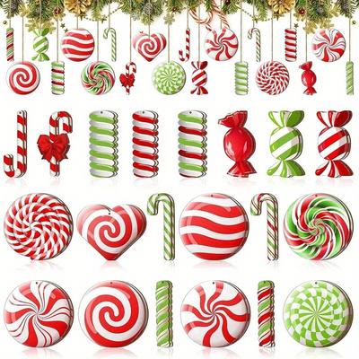 TEMU 40 Pcs Christmas Ornaments Hanging Wood Ornaments Christmas Ornaments Hanging Decorations For