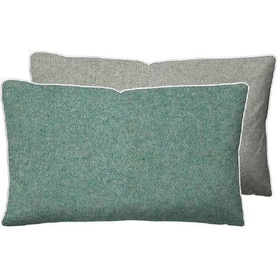 Kissenbezug BIBERNA "Hermal Flanell mit Reißverschluss, Melange-Optik, Wendekissenbezug", braun (fichte), B:40cm L:60cm, Flanell, Obermaterial: 100% Baumwolle, Kissenbezüge, Feinflanell, Made in Germany zertifiziert, kuschelig weich, mit Paspel Image
