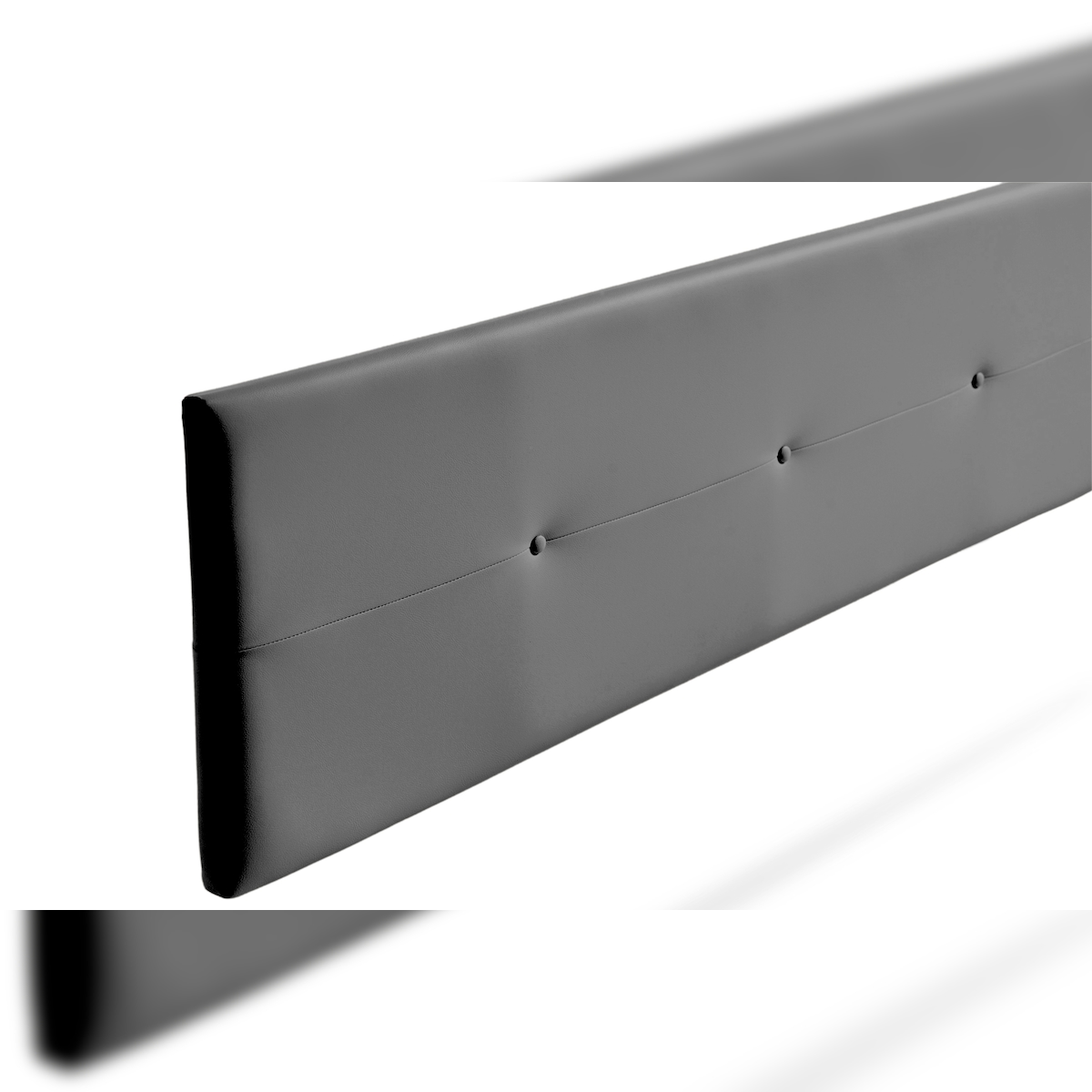 Gepolstertes Kopfteil NAPOLI Kunstleder 100x50x5 cm - Dunkelgrau - Moonia Image
