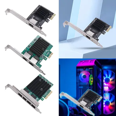 1/2/4 Port 2.5GB PCIe Network Card PCI Express Ethernet Adapter RJ45 NIC PCIe Gigabit Network Card