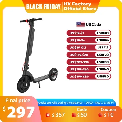 HX X8 10AH Electric Scooter 350W 32KM/H Foldable Electric Kick E Scooter 10 Inch APP Smart Escooter