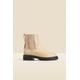 Sosandar Womens Ecru Chunky Sole Leather Chelsea Boot - Cream - Size UK 7 | Sosandar Sale | Discount Designer Brands