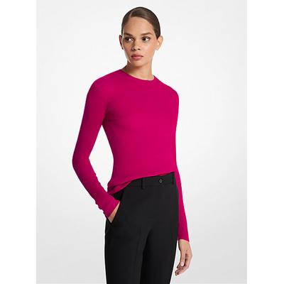 Michael Kors Hutton Featherweight Cashmere Sweater Pink XS