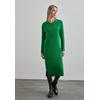 Midikleid STREET ONE, Damen, Gr. 46, EURO-Größen, grün (vibrant grün), Web, 50% Baumwolle, 50% Polyacryl, unifarben, casual, normal lang, Rundhals, Langarm Bündchen, Kleider, mit Rundhalsausschnitt
