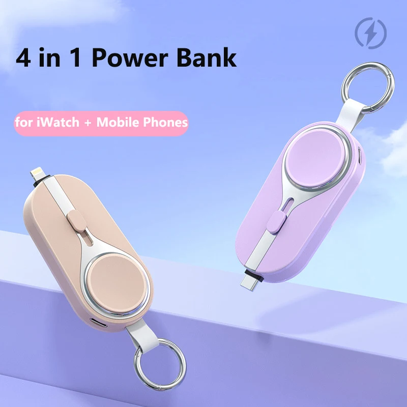 Mini Power Bank Caricabatterie wireless da 3000 mAh per iWatch Apple Watch iPhone 16 15 14 13 12 X Batteria di ricambio per caricabatterie a induzione portatile