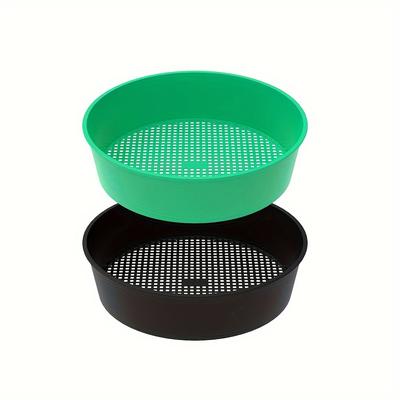 TEMU 2-piece Gardening Soil Screen Set: Round Plastic Soil Sifting Pans For Home Plant Gardening - Sifting Soil, Sand, And Small Gravel