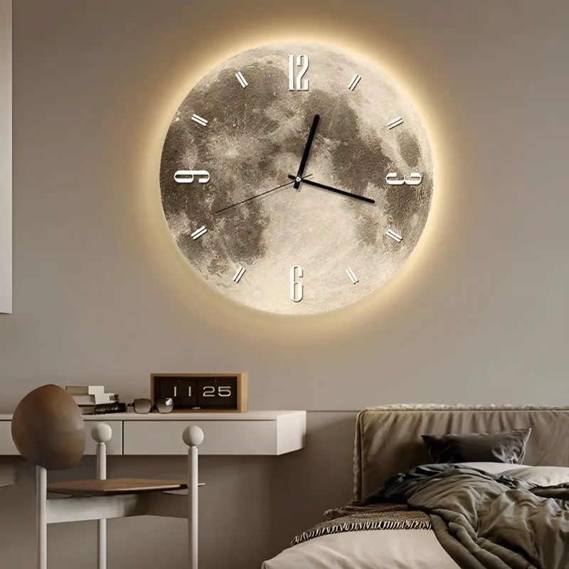 Wohnzimmer Dekorative Uhr Threespeed Dimmen Bewegung Kristall Wanduhr Noise Reduction Uhr Moderne 3D Wanduhr