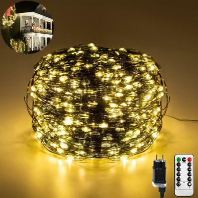 Lichterkette aus Kupferdraht, Drahtlichterkette 120M 1200 LEDs mit Fernbedienung Timer, Image