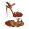 Buffalo London Damen Sandale, Gr. 39, orange, Leder