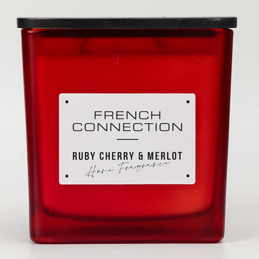 French Connection Unisex Autumn Collection Cherry & Merlot Candle 800g - One Size | French Connection Sale | Discount Designer Brands