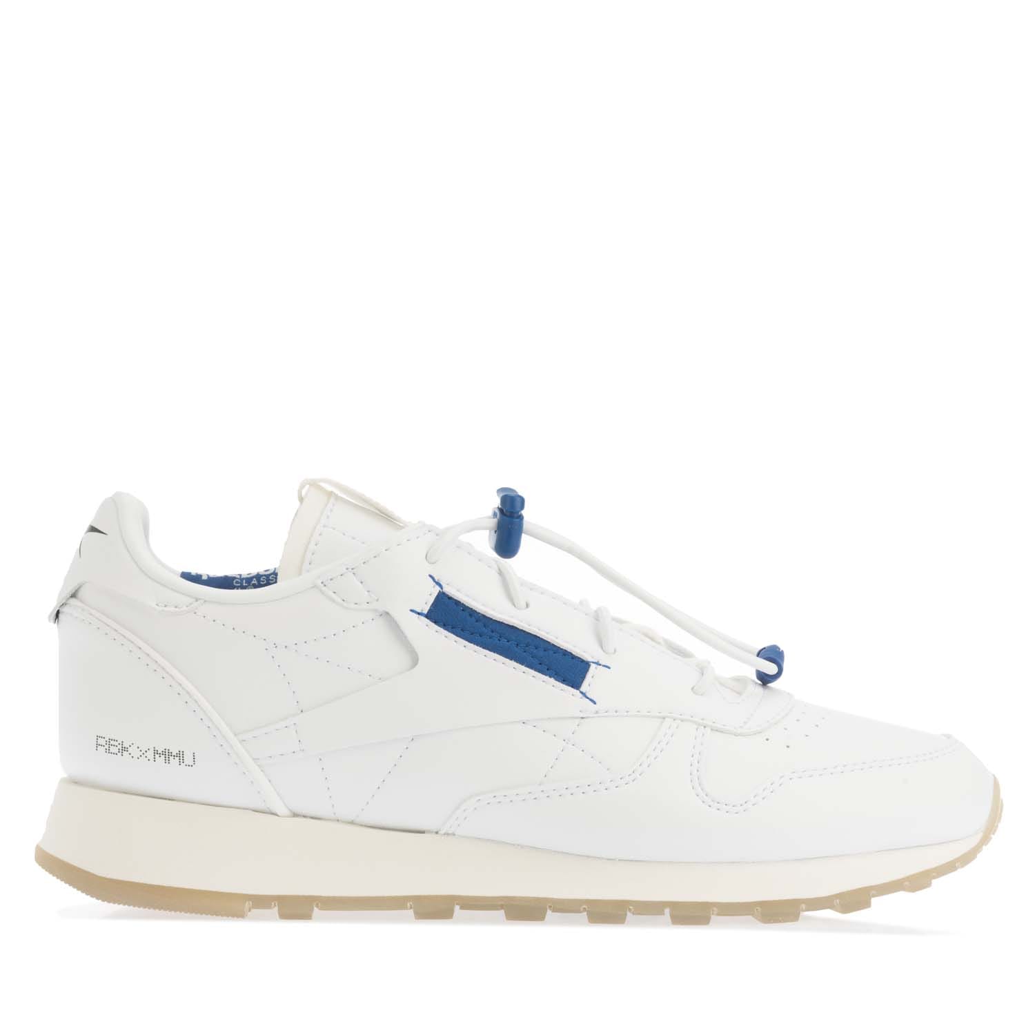 Reebok Mens x Milk Makeup Classic Vegan Shoes in White Blue - Size UK 11.5 | Reebok Sale | Discount Designer Brands