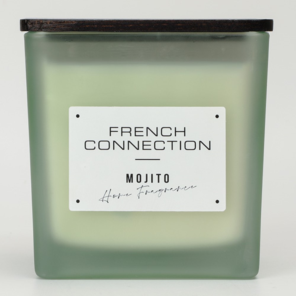 French Connection Unisex Square Range Mojito Candle 800g - Green - One Size | French Connection Sale | Discount Designer Brands