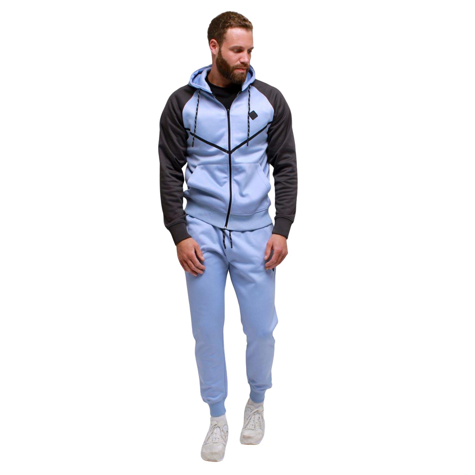 Kam Menswear Mens Kam Two Piece Tracksuit Hoodie & Jogger Set - Blue - Size 2XL | Kam Menswear Sale | Discount Designer Brands
