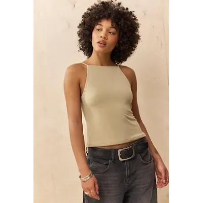 Silence + Noise Carrie Backless Top - Taupe M at Urban Outfitters