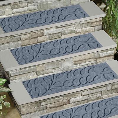 Brittney Leaf Stair Treads Set of Four, Set of Four, Slate Blue
