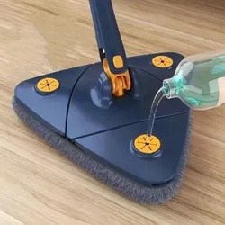 Triangle 360 ​ ​ Vadrouille de nettoyage télescopique réglable, brosse de nettoyage de plafond domestique, outil auto-drainant, nettoyage des carreaux et des murs