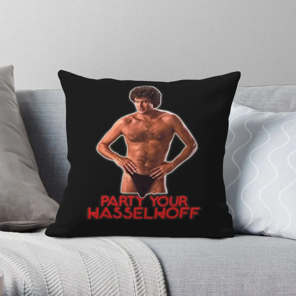 David Hasselhoff Party Ihr Hasselhoff quadratischen Kissen bezug Polyester Leinen Samt Muster Reiß verschluss Kissen bezug Auto Kissen bezug Image