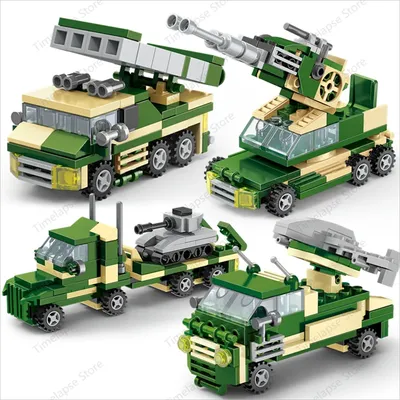 MOC Tank Anti Flugzeug Pistolen Anti-Flugzeug Raketen Kämpfer Jets Krieg Militär Stadt Fahrzeug Auto Image