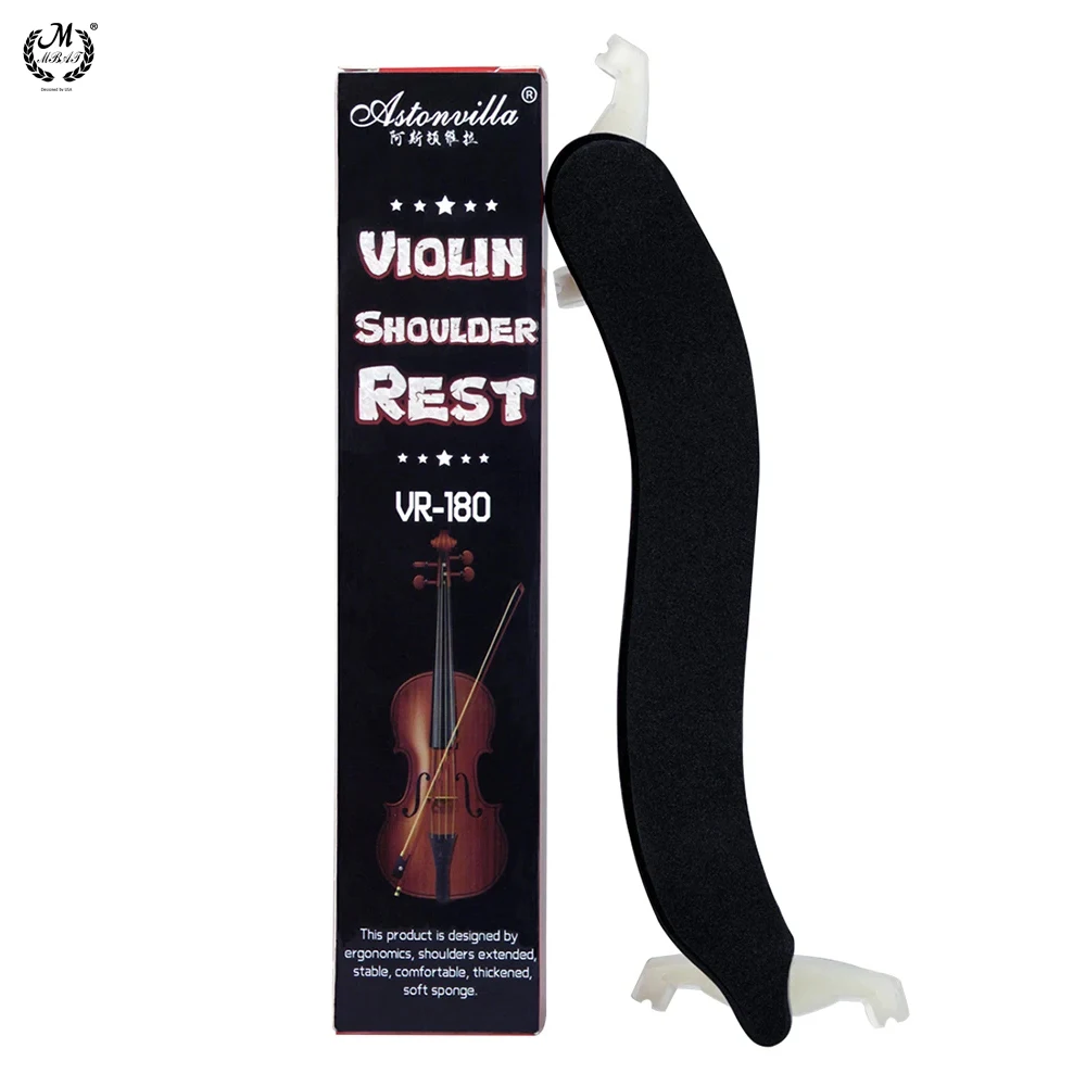 Schwarz 3/4 4/4 Violine Schulter stütze Massivholz schwarz mit weißen Füßen VR-180 Violine Schulter polster Saiten instrument Zubehör Image