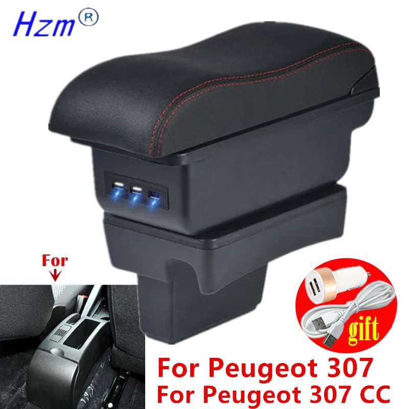 Auto Armlehne Für Peugeot 307 armlehne box Für Peugeot 307 CC Cabrio lagerung box Innen Gewidmet Retrofit Auto Zubehör Image