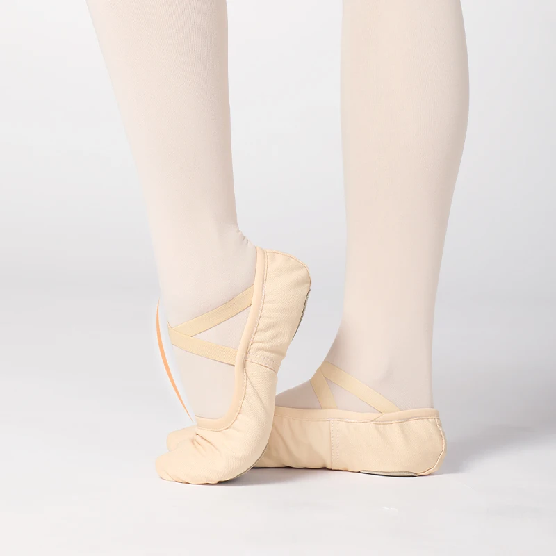 Frauen Ballettschuhe Mädchen Ballerina Weiche EVA Schwamm Einlegesohle Tanzschuhe Stretch Canvas Ballett Hausschuhe Image