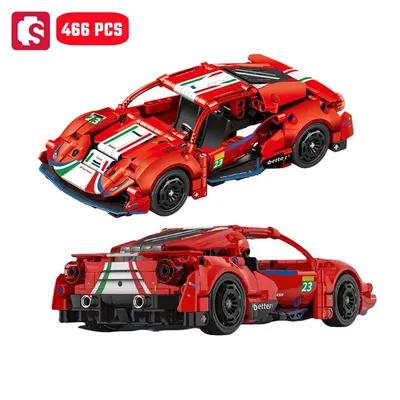 SEMBO Rennfahrzeug Assemblage Bausteine MOC City Speed Sportwagen Modell Ziegel Auto Bauset für Image