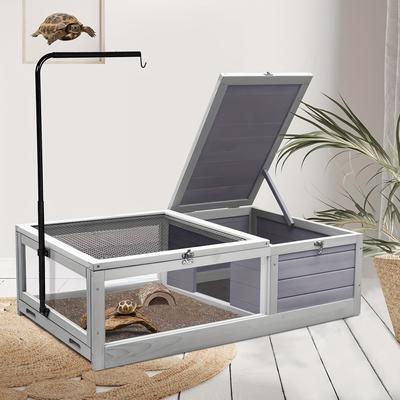 TEMU Gutinneen , Wooden Tortoises Enclosure , - Upgraded 2 Out Trays