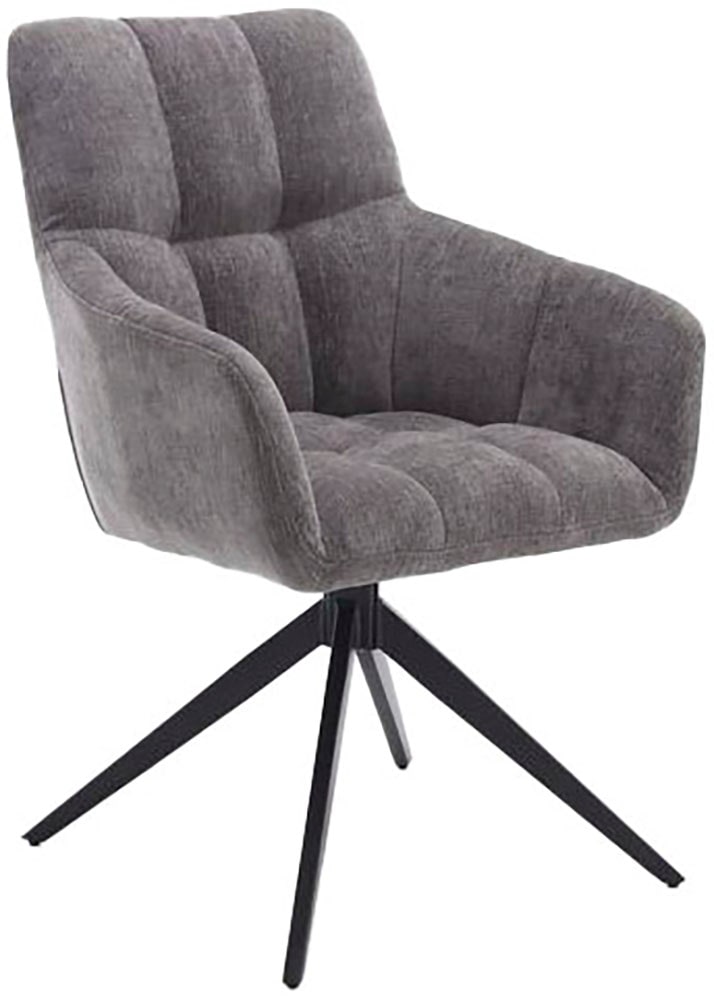 Drehstuhl HOME AFFAIRE "Nizza", grau (grau, schwarz, grau), B:61cm H:90cm T:66cm, Stühle, Drehstuhl, Hochwertiger Stoff und robuster Metallfuß Image