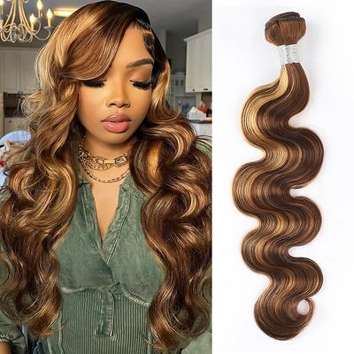 Highlight Piano Human Hair P4/27 Hair Body Wave 1 Bundles 10-30 Inch Hair Extension Human Hair