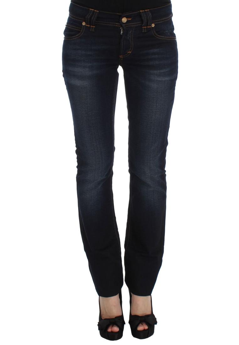 John Galliano Damen Jeans im Slim Fit aus blauer Baumwolle