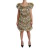 Dolce & Gabbana Damen Silber Gold Etuikleid Mini Shift Kleid