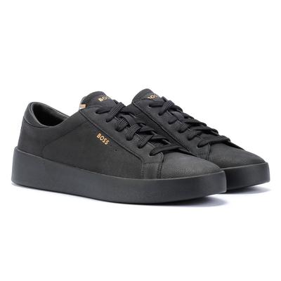 Boss Belwar Tennis Leder Herren Schwarze Turnschuhe Image