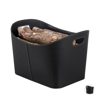 relaxdays Kaminholzkorb Kunstleder XL