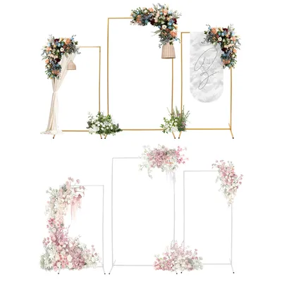 3PC 7.22ft Rectangular Metal Backdrop Stands for Weddings, Birthday Parties,Happy Valentine’s Day