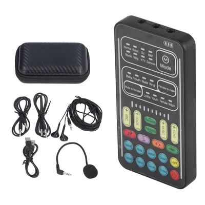 I9 Voice Changer Set Multifunction Portable Recording Mini Sound Card for Game Anchor Recording