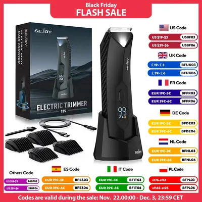 Sejoy Body Hair Clippers Men Electric Hari Trimmer Sideburns Electric Shaver Wireless Hair Cutting