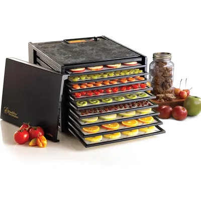 Electric Food Dehydrators 9 Tray 600W Black Precise Temperature Control Low and Slow Immunity Boost