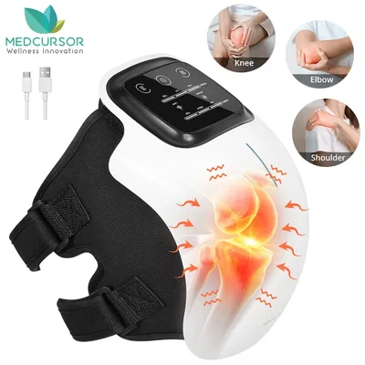 Medcursor Electric Heating Massage Knee Pad Wireless Heated Knee Massager Temperature Hot Compress