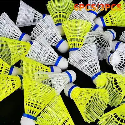3/6 Pcs High Speed Badminton Birdies Great Stability Badminton Ball Outdoor & Indoor Use Nylon