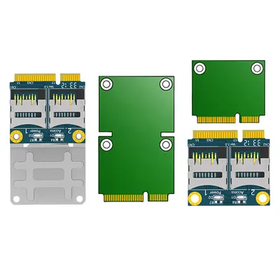 Dual TF Card To Mini PCI-E Adapter with Half Bracket Mini PCI Express Adapter Card Memory Card