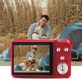56MP HD Digital Camera 2.7-Inch IPS Screen 20X Zoom 4K Video Anti-Shake Face Detection - Perfect Gift for Kids Adults & Beginners Red
