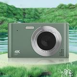4K Digital Camera 1080P HD with 800W Effective Pixels 16X Zoom Anti-Shake Night Vision Face & Smile Detection Portable CMOS Camera for Campus Photography Travel Beginners Up to 32GB Support Green