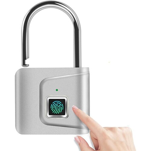 Sicherheitstürschloss, intelligentes schlüsselloses, über USB wiederaufladbares Fingerabdruck-Vorhängeschloss für Schließfächer, Sportschulen, Zinklegierungsmetall Image