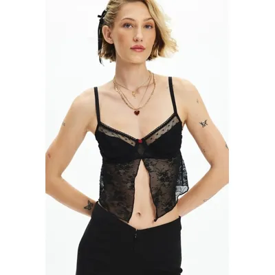 Out From Under Peachy Fly-Away Top - Black S at Urban Outfitters